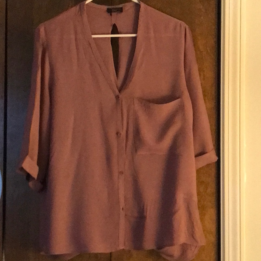 Mauve open back blouse size M